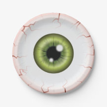Green Color Eyeball Halloween Bloodshot Eyeball
