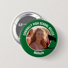 Green Color Guard Photo High School Dancer Button