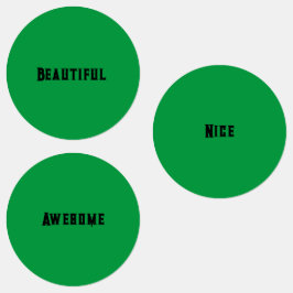 Green Color with Black Text Medium Circle Etiketten