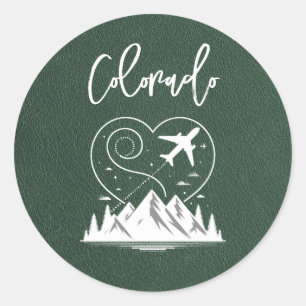 Green Colorado Passport Runder Aufkleber