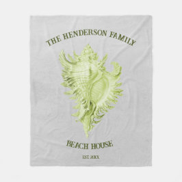 Green Conch Muschel Fleece Blanket