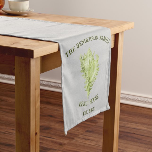 Green Conch Muschel Kurz Table Runner Kurzer Tischläufer (Beispiel)