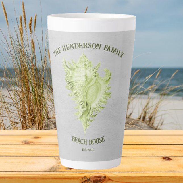 Green Conch Muschel Latte Tasse (Green Conch Shell Personalized Latte Mug)