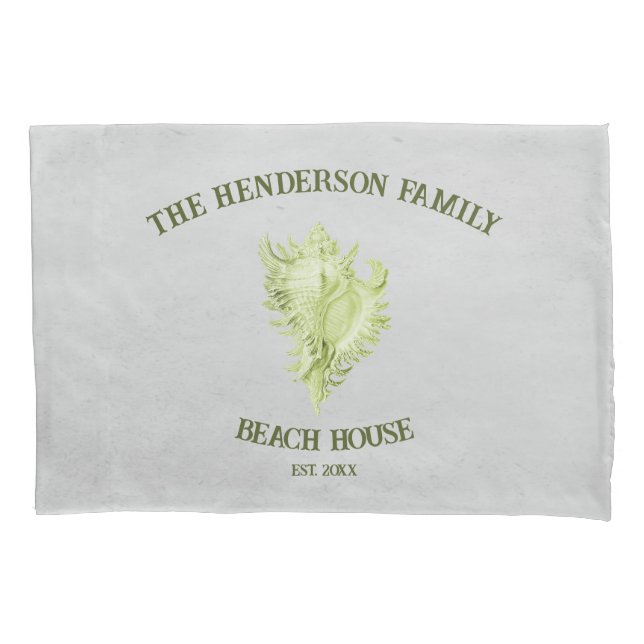 Green Conch Muschel Pillow Case Kissenbezug (Vorderseite)