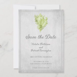Green Conch Muschel Save the Date einladen Einladung