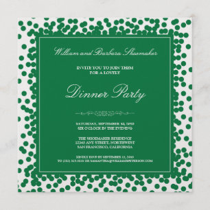 Green Confetti Party Einladung