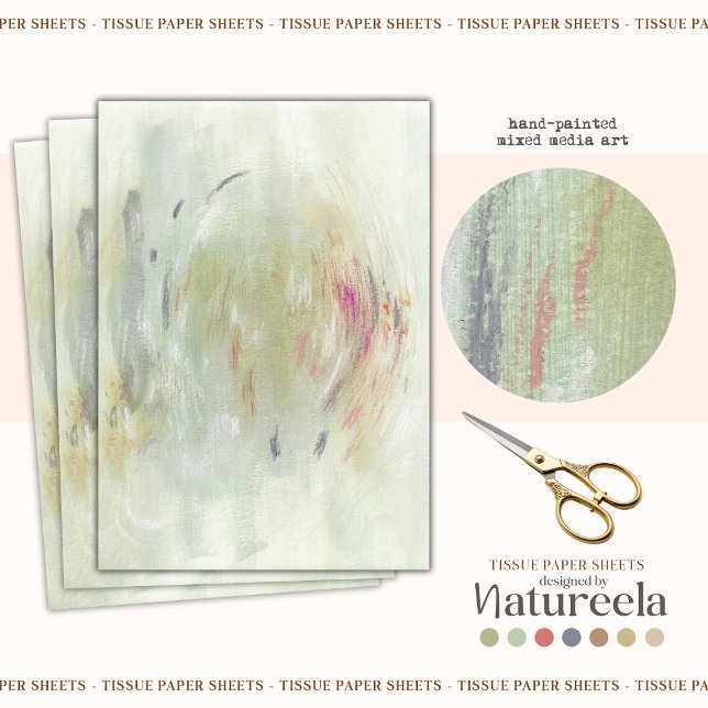 Green Contemporary Abstract Decoupage Tissue Paper Seidenpapier (Von Creator hochgeladen)