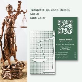 Green Contract Lawyer Business Card Treuekarte