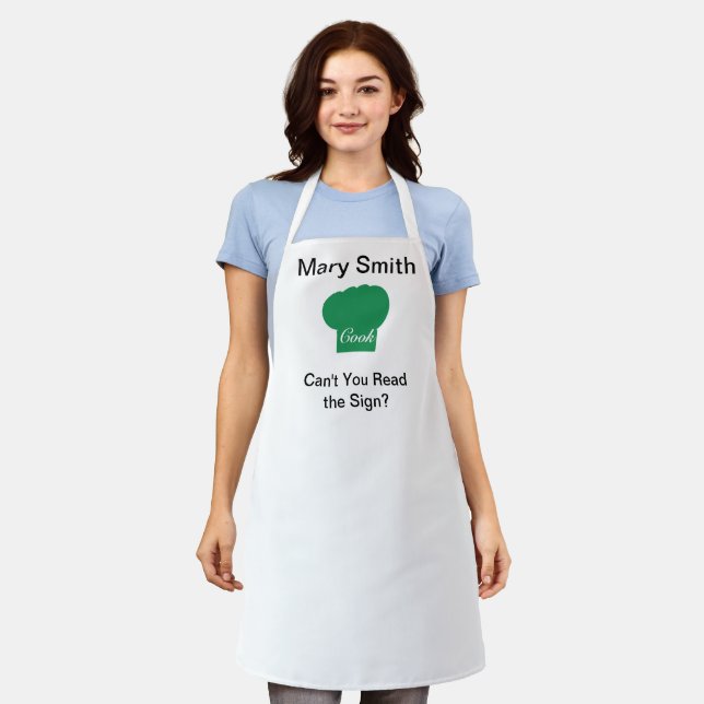 Green Cook's Cap Schürze (Getragen)