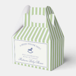 Green Coquette Bow Rocking Horse Baby Shower Geschenkschachtel