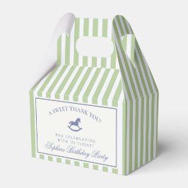 Green Coquette Rocking Horse Birthday Favor Box Geschenkschachtel