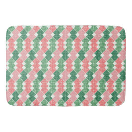 GREEN CORAL WHITE ZIG ZAG PATTERNS BADEMATTE