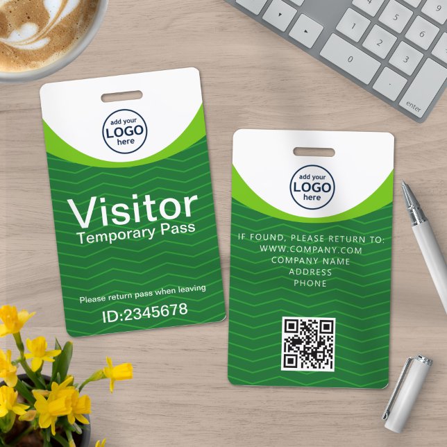 Green Corporate Visitor Pass ID QR Code Ausweis (Von Creator hochgeladen)