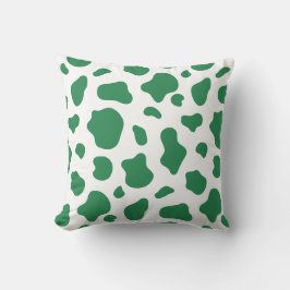 Green Cow Print Decorative Pillow Kissen
