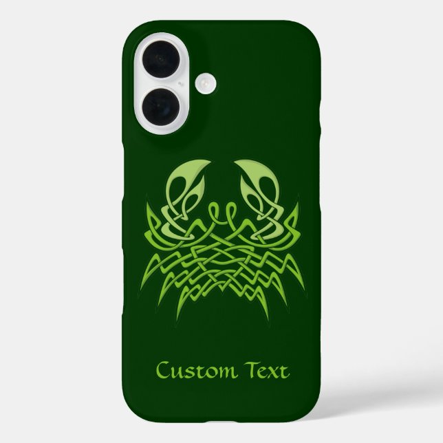 Green Crab Celtic Knot iPhone 16 Hülle (Rückseite)