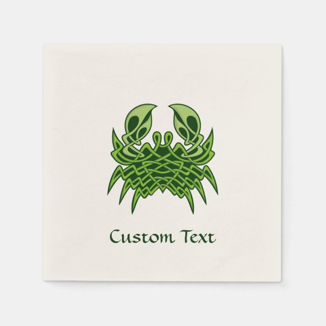 Green Crab Celtic Knot Serviette (Vorderseite)