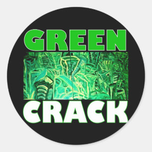 GREEN CRACK RUNDER AUFKLEBER