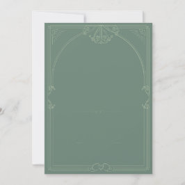 Green & cream Art Deco Style Wedding Invitation Einladung