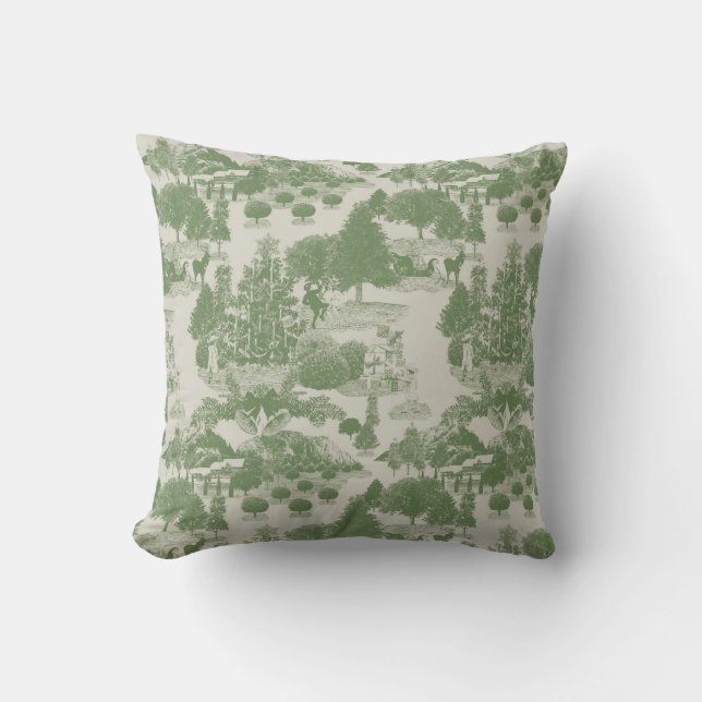 Green Cream Christmas Winter Wonderland Kissen (Vorderseite)