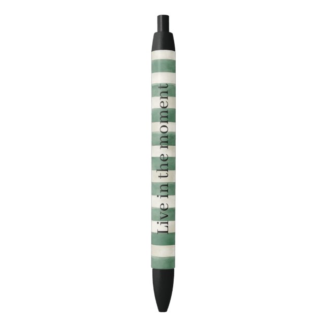 Green Cream Stripes Christmas Kugelschreiber (Vorderseite Vertikal)