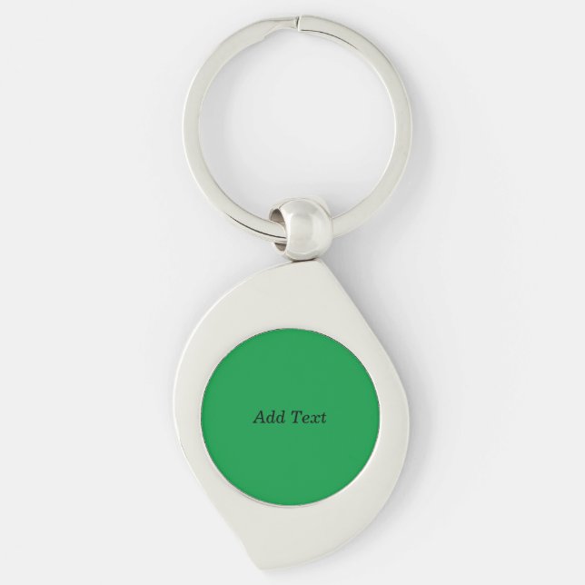 Green Create Your Own Add Text button Schlüsselanhänger (Vorderseite)
