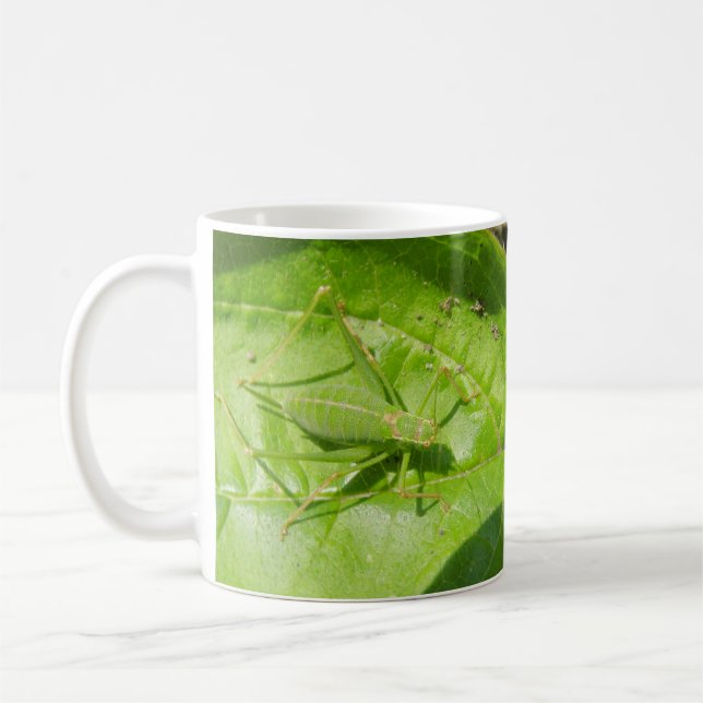 Green Cricket Camouflage Bug Tasse (Links)