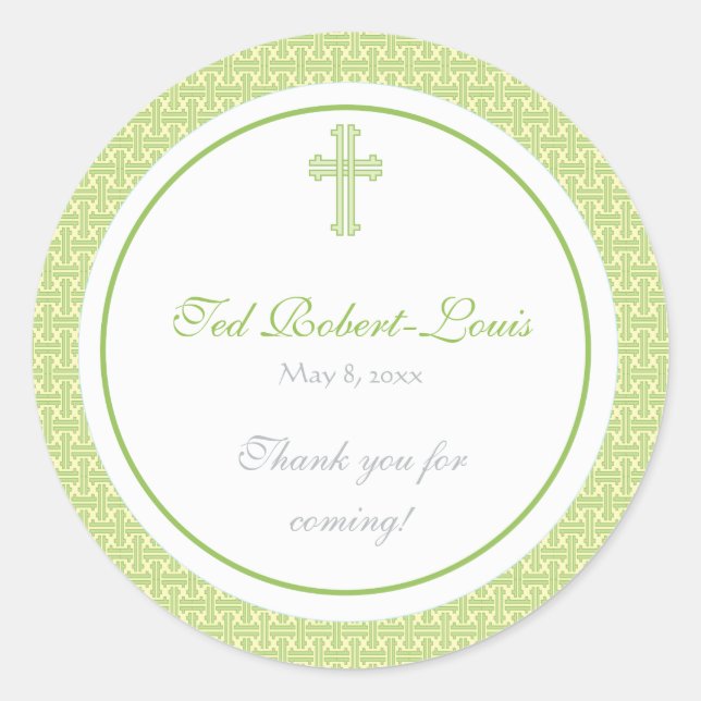 Green Cross Address Label/Bevorzugungs-Aufkleber Runder Aufkleber (Vorderseite)