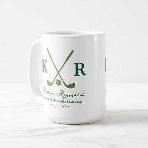 Green Crossed Clubs Tasse für Elegante Golfers