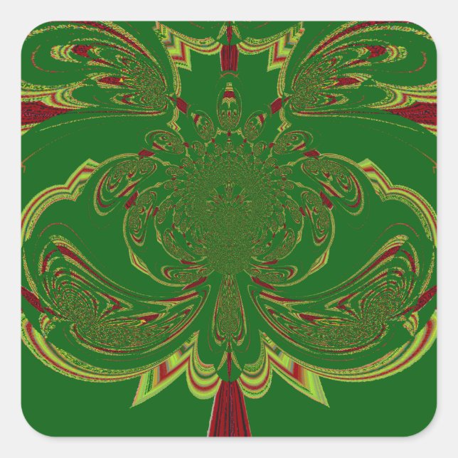 Green Crown Quadratischer Aufkleber (Vorderseite)