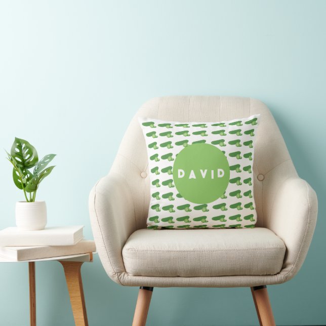 Green Cucumber Bliss: Trendy und komfortabel Kissen (Stuhl )