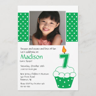 Green Cupcake Photo 7e invitation anniversaire