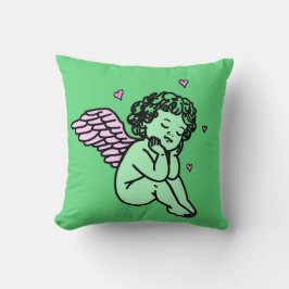 Green Cupid Throw Kissen