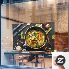 Green Curry Thai Food Gewürze Kräuter Cuisine Curr Fensteraufkleber