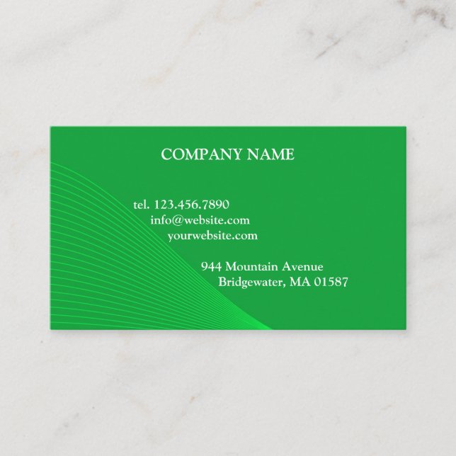 Green Curve Lines Business Card Visitenkarte (Vorderseite)
