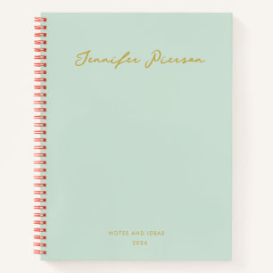 Green Custom Gold Handwritname Notizbuch