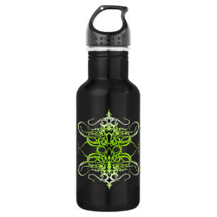 Green Custom Tribal Tattoo Design Edelstahlflasche