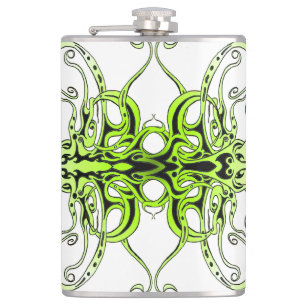 Green Custom Tribal Tattoo Design Flachmann