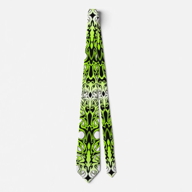 Green Custom Tribal Tattoo Design Krawatte (Vorderseite)