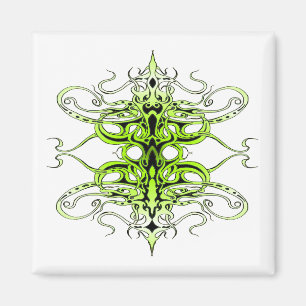 Green Custom Tribal Tattoo Design Magnet