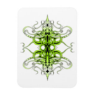 Green Custom Tribal Tattoo Design Magnet