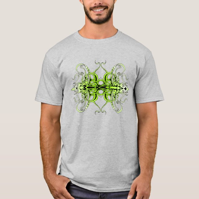 Green Custom Tribal Tattoo Design T-Shirt (Vorderseite)