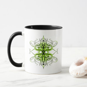 Green Custom Tribal Tattoo Design Tasse