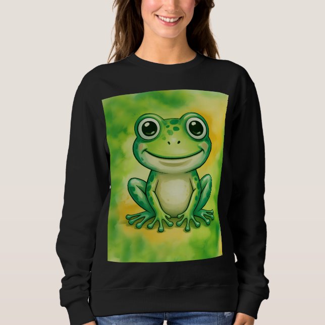 Green cute frog sweatshirt (Vorderseite)