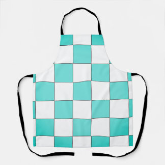 Green Cyan Chessboard Schürze