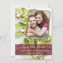 Green Cymbidium Orchid Foto Hochzeit speichern Sie Save The Date