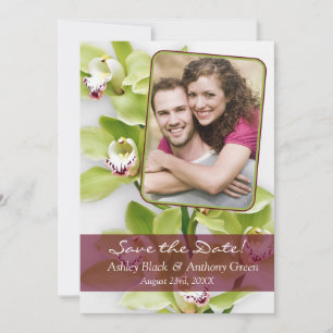 Green Cymbidium Orchid Foto Hochzeit speichern Sie Save The Date