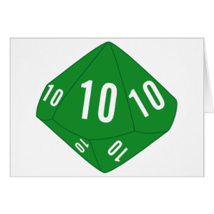 Green D10-Tischnummer-Karte