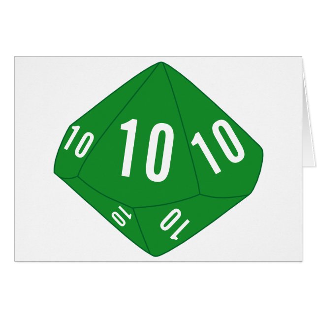 Green D10-Tischnummer-Karte (Vorderseite (Horizontal))