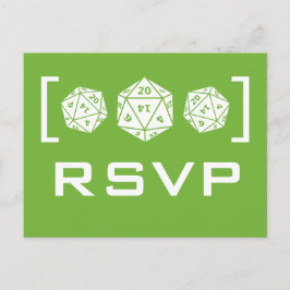 Green D20 Würfel Gamer UAWG Postcard Einladungspostkarte