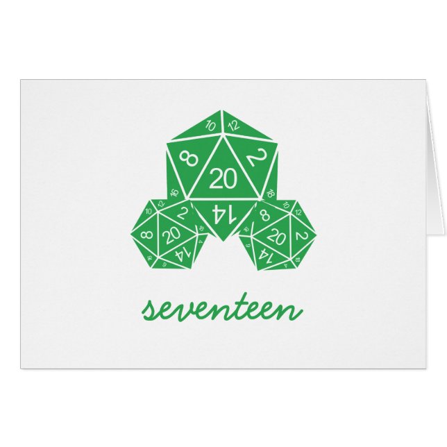 Green D20 Würfel-Tischnummer (Vorderseite (Horizontal))
